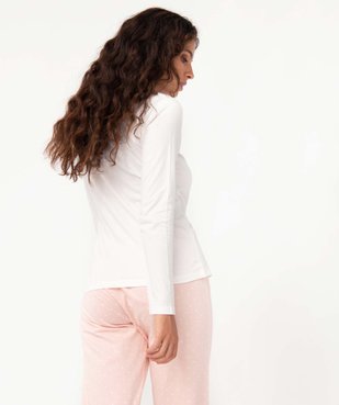 Pyjama femme bicolore avec motif pailleté vue3 - GEMO(HOMWR FEM) - GEMO