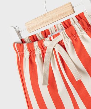 Short rayé en maille French Terry bébé garçon vue2 - GEMO(BEBE DEBT) - GEMO