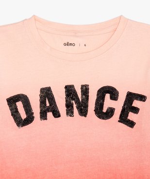 Tee-shirt court fille avec motif danse vue3 - GEMO (ENFANT) - GEMO