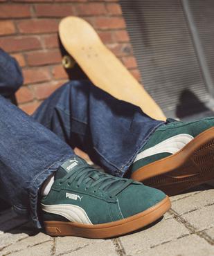 Baskets basses Smash 3.0 en cuir suédé - Puma vue1 - PUMA - GEMO