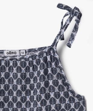 Blouse à fines bretelles à motif feuillage fille vue2 - GEMO (JUNIOR) - GEMO