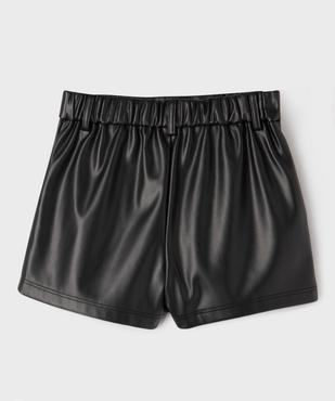 Short ample en cuir imitation à taille élastiquée fille vue3 - GEMO (ENFANT) - GEMO