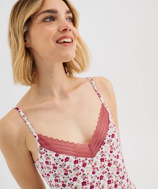 Haut de pyjama à fines bretelles et dentelle femme vue4 - GEMO 4G FEMME - GEMO