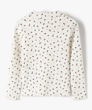 Tee-shirt fille en maille côtelée à motifs fleuris vue5 - GEMO C4G FILLE - GEMO