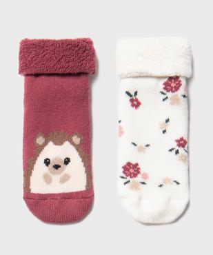 Bottons en coton avec intérieur bouclette bébé fille (lot de 2) vue1 - GEMO 4G BEBE - GEMO