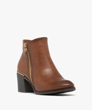 Boots à talon avec zip décoratif femme - Valentina Baldano vue3 - GEMO(URBAIN) - GEMO