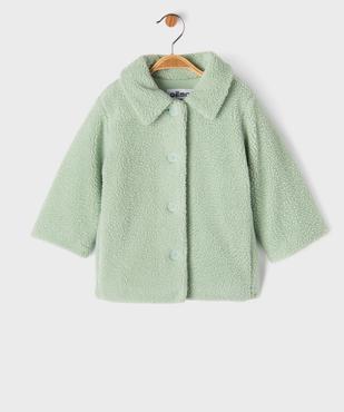 Manteau en sherpa fermeture boutons bébé fille vue1 - GEMO(BEBE DEBT) - GEMO