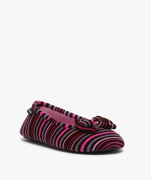 Chaussons femme ballerines en velours uni – Isotoner vue2 - ISOTONER - GEMO