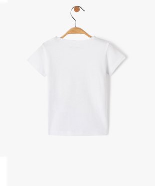 Tee-shirt bébé fille avec manches courtes et message pailleté vue3 - GEMO(BEBE DEBT) - GEMO
