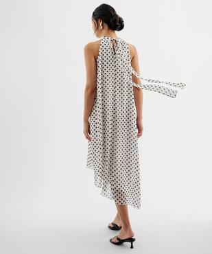 Robe longue sans manches asymétrique à pois femme vue3 - GEMO(FEMME PAP) - GEMO