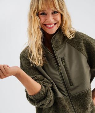 Sweat zippé en sherpa polaire femme vue4 - GEMO(FEMME PAP) - GEMO