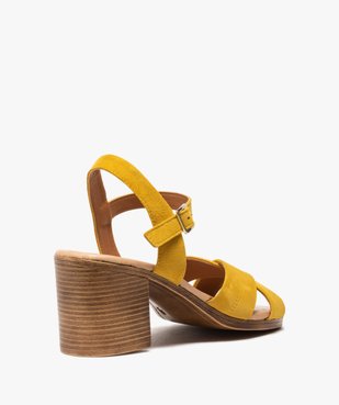 Sandales femme à talon carré coupe spéciale pied large vue4 - Nikesneakers(URBAIN) - Nikesneakers