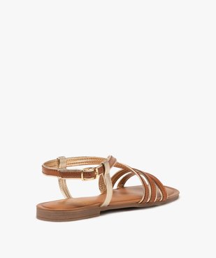 Sandales femme à talon plat et brides à liseré doré vue5 - GEMO (CASUAL) - GEMO