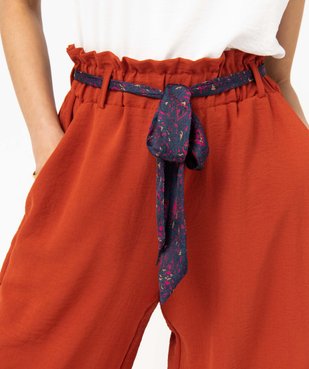 Pantalon femme en maille fluide avec ceinture imprimée vue2 - GEMO(FEMME PAP) - GEMO