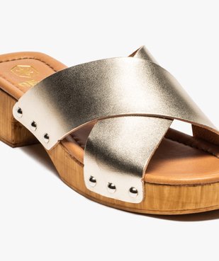 Sabots pour femme à larges brides croisées vue6 - GEMO (CASUAL) - GEMO