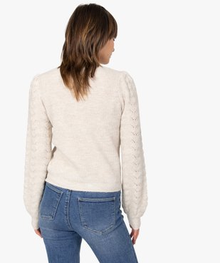 Pull femme en grosse maille à manches fantaisie vue3 - Nikesneakers C4G FEMME - Nikesneakers