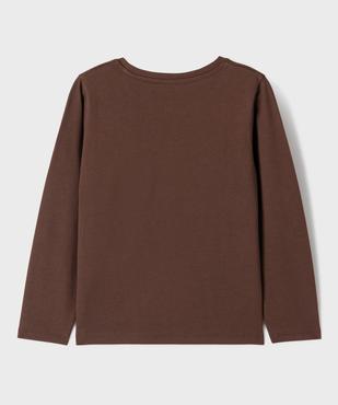Tee-shirt manches longues avec inscription fantaisie fille vue4 - GEMO 4G FILLE - GEMO