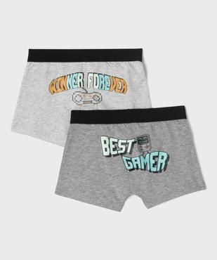Boxers en coton stretch motif jeu vidéo garçon (lot de 2) vue1 - GEMO 4G GARCON - GEMO
