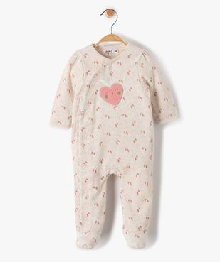 Pyjama bébé fille en velours avec motifs pailletés vue1 - GEMO(BB COUCHE) - GEMO