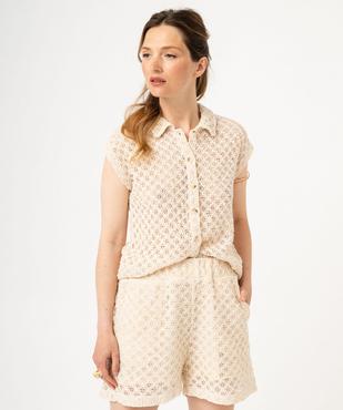 Chemise sans manches en maille ajourée femme vue1 - GEMO(FEMME PAP) - GEMO