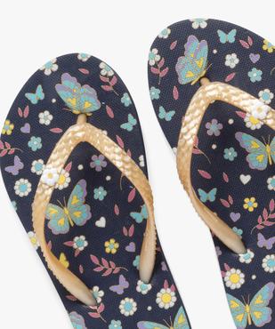 Tongs à motifs fleuris et papillons fille vue3 - GEMO (PLAGE) - GEMO