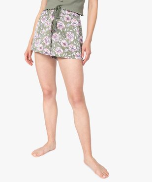 Bas de pyjama femme forme short à motifs fleuris vue1 - GEMO(HOMWR FEM) - GEMO