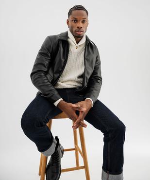 Pull col châle à torsades homme vue7 - GEMO (HOMME) - GEMO