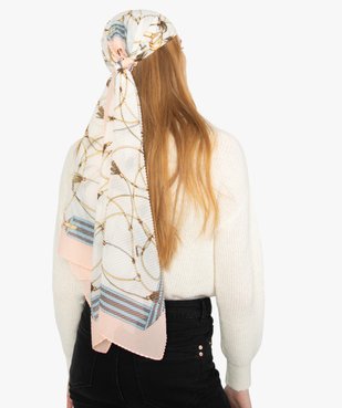 Foulard femme imprimé en matière plissée vue4 - GEMO (ACCESS) - GEMO