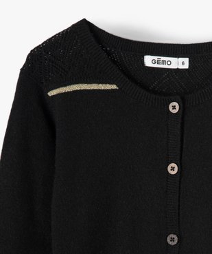Gilet fille à détails pailletés et épaules ajourées vue2 - GEMO (ENFANT) - GEMO