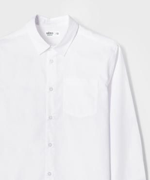 Chemise manches longues en coton uni garçon vue2 - GEMO 4G GARCON - GEMO