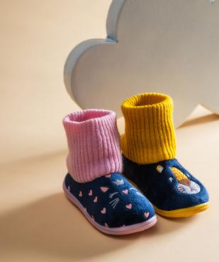 Chaussons en velours à tige chaussette montante bébé garçon vue6 - GEMO 4G BEBE - GEMO