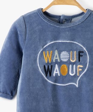 Pyjama bébé garçon en velours avec inscription brodée vue2 - GEMO(BB COUCHE) - GEMO