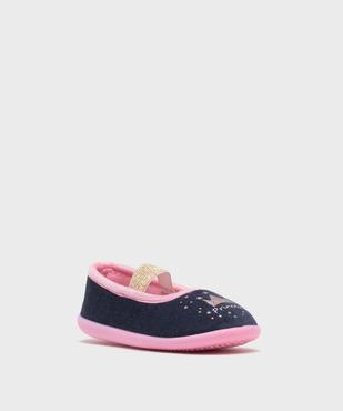 Chaussons enveloppants en velours avec motif pailleté fille vue2 - GEMO 4G FILLE - GEMO