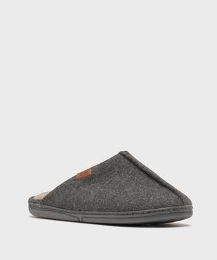 Chaussons mules en feutrine et fourrure imitation homme - Dim vue2 - DIM - GEMO