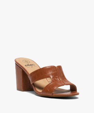 Mules femme unies à talon dessus imitation croco vue2 - Nikesneakers(URBAIN) - Nikesneakers