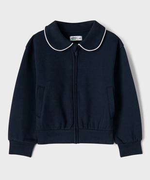 Sweat zippé en molleton à col Claudine fille vue1 - GEMO 4G FILLE - GEMO