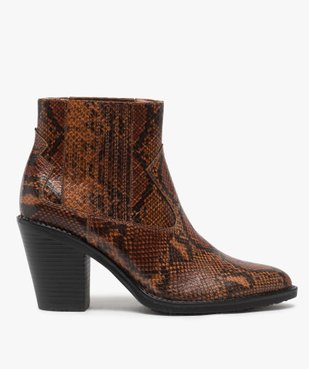 Boots femme style santiag à col élastiqué et bout pointu vue1 - GEMO(URBAIN) - GEMO