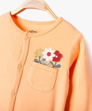 Pyjama en coton ouverture devant bébé fille vue2 - GEMO 4G BEBE - GEMO
