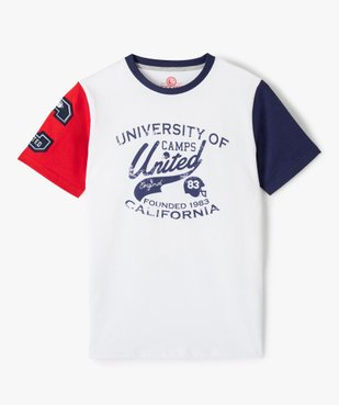 Tee-shirt garçon avec manches colorées – Camps United vue1 - CAMPS UNITED - GEMO