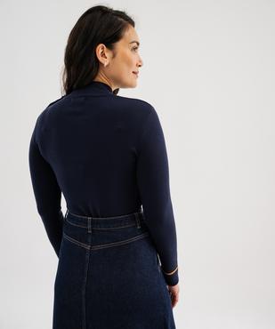 Pull en fine maille à col montant et boutons sur l'épaule femme - LuluCastagnette vue4 - LULUCASTAGNETTE - GEMO