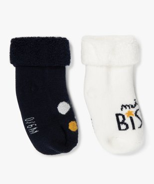 Chaussettes bébé en maille bouclette (lot de 2) vue2 - GEMO 4G BEBE - GEMO