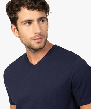 Tee-shirt homme à manches courtes et col V vue2 - GEMO (HOMME) - GEMO