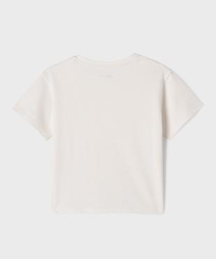 Tee-shirt manches courtes uni en coton épais fille vue3 - GEMO (ENFANT) - GEMO
