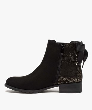 Boots femme chelsea zippées avec ruban sur le contrefort vue3 - GEMO (CASUAL) - GEMO