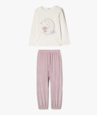 Pyjama en velours avec motif chat et lune fille vue1 - GEMO (ENFANT) - GEMO