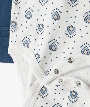 Body bébé à bretelles et motifs 100% coton biologique (lot de 3) vue3 - GEMO 4G BEBE - GEMO