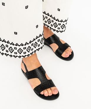 Sandales femme unies casual dessus ajouré vue1 - GEMO (CASUAL) - GEMO