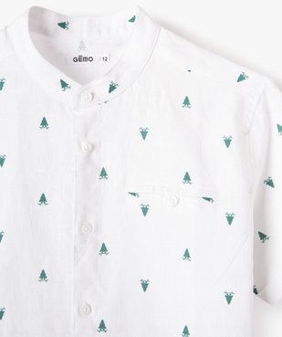 Chemise garçon à manches courtes et col mao spécial Noël vue2 - GEMO (JUNIOR) - GEMO