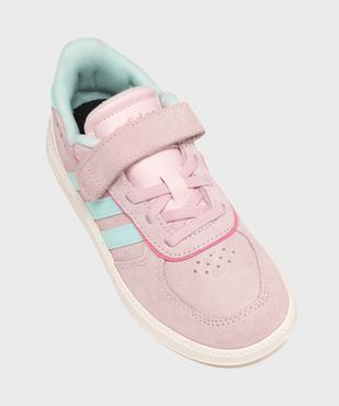 Baskets basses en cuir suédé Breaknet Sleek EL fille - Adidas vue5 - ADIDAS - GEMO
