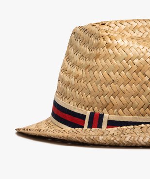 Chapeau homme en paille avec bande tricolore vue2 - GEMO (ACCESS) - GEMO